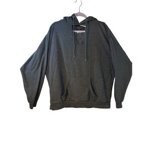 Zenana Outfitters Charcoal Gray V-Cutout Oversized Hoodie Sweatshirt OT-2768 ML